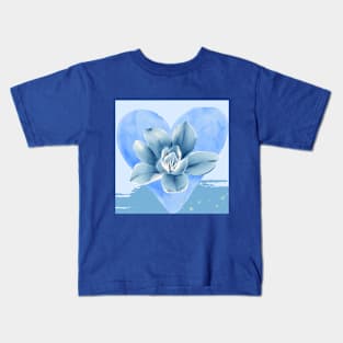 BLUE FLOWER LOVE Kids T-Shirt